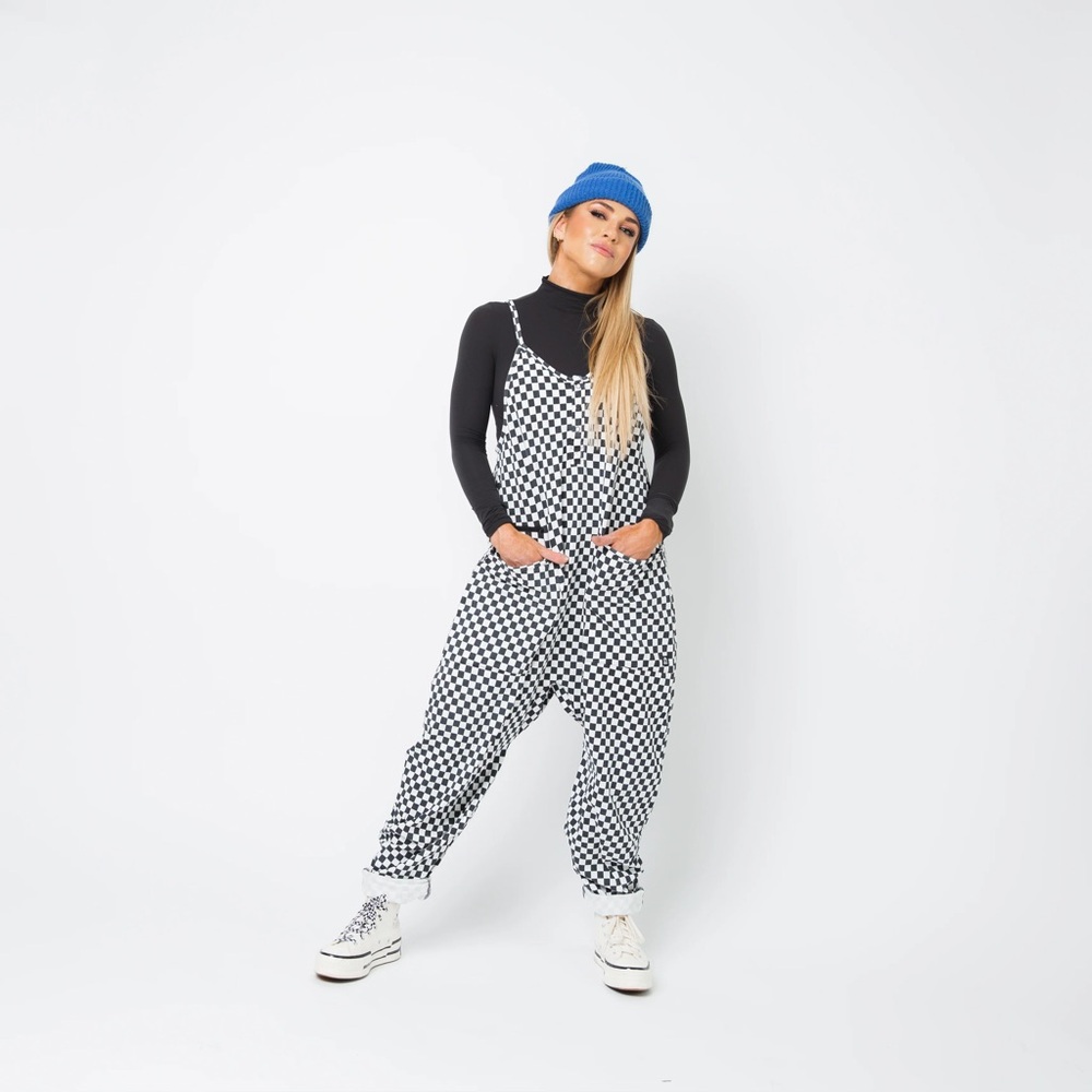 RAGS Apparel Black and White Mini Check Romper